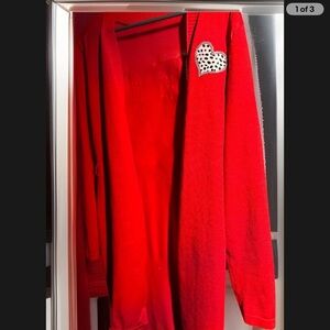 Red Heart Patch Women's Cardigan
